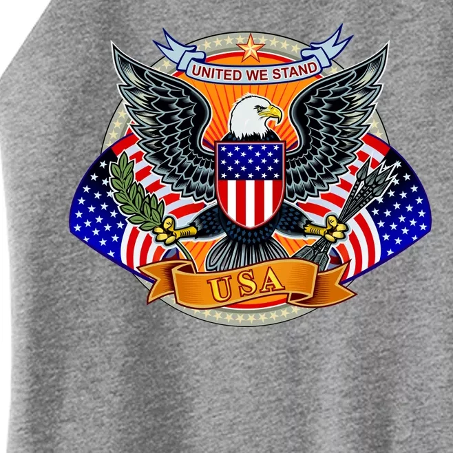 United We Stand USA Eagle Crest Women’s Perfect Tri Rocker Tank