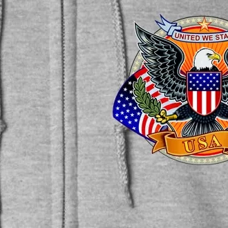 United We Stand USA Eagle Crest Full Zip Hoodie