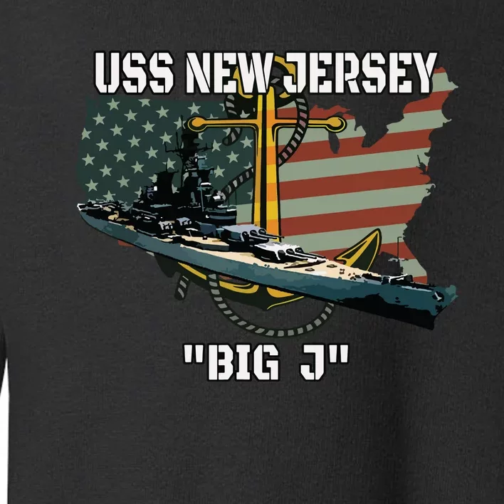 Uss New Jersey Bb62 Battleship Veterans Day Warship Father Toddler Sweatshirt