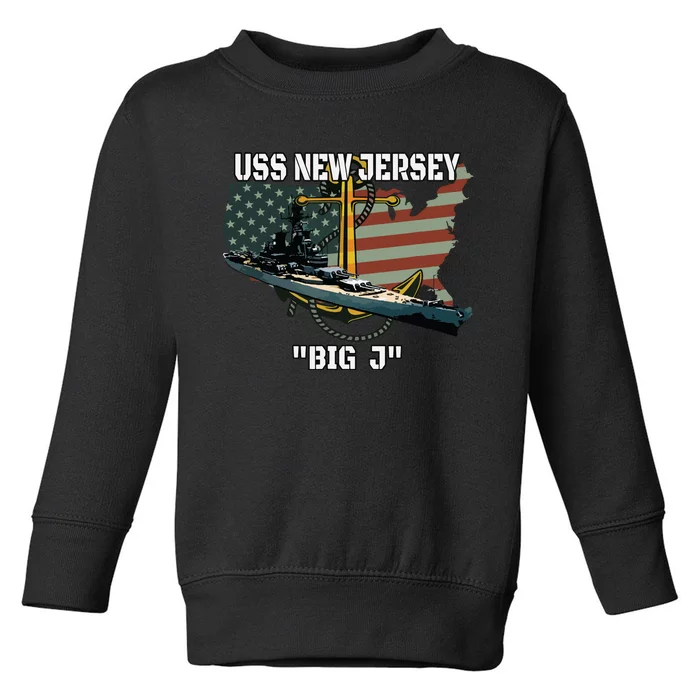 Uss New Jersey Bb62 Battleship Veterans Day Warship Father Toddler Sweatshirt