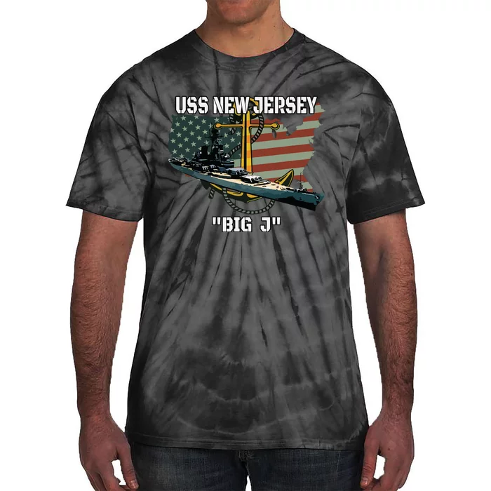 Uss New Jersey Bb62 Battleship Veterans Day Warship Father Tie-Dye T-Shirt