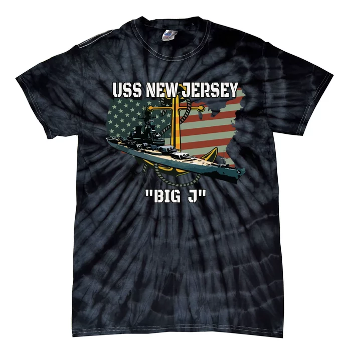 Uss New Jersey Bb62 Battleship Veterans Day Warship Father Tie-Dye T-Shirt