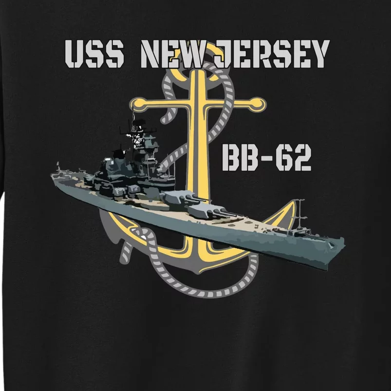 Uss New Jersey Bb62 Battleship Ww2 American Warship Veteran Sweatshirt