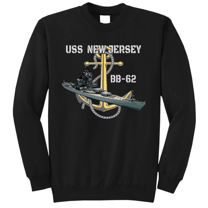 Uss New Jersey Bb62 Battleship Ww2 American Warship Veteran Sweatshirt