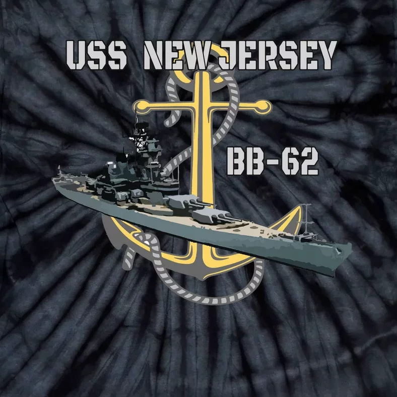 Uss New Jersey Bb62 Battleship Ww2 American Warship Veteran Tie-Dye T-Shirt