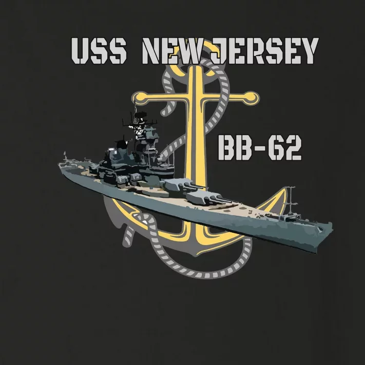 Uss New Jersey Bb62 Battleship Ww2 American Warship Veteran Toddler Long Sleeve Shirt