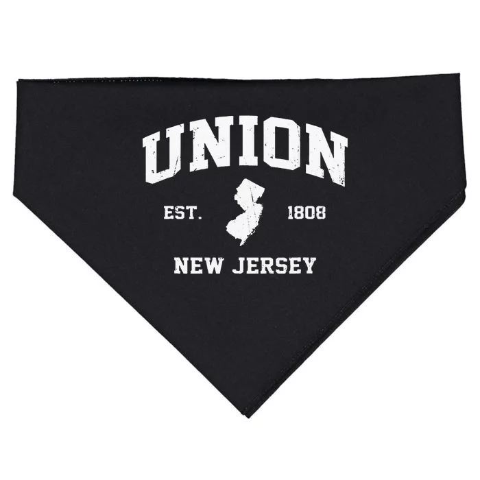 Union New Jersey NJ Vintage State Athletic Style USA-Made Doggie Bandana