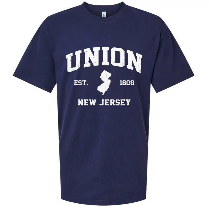 Union New Jersey NJ Vintage State Athletic Style Sueded Cloud Jersey T-Shirt