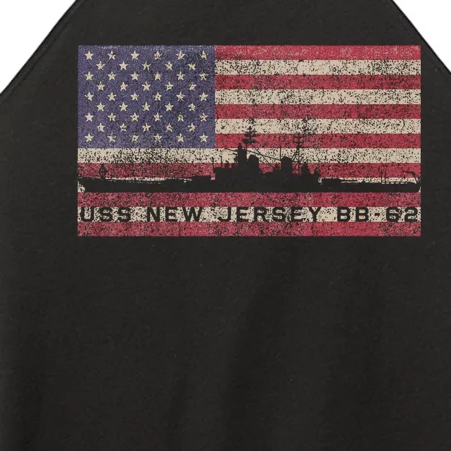 Uss New Jersey Bb62 Ww2 Battleship Usa American Flag Women’s Perfect Tri Rocker Tank