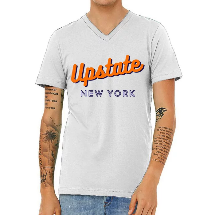 Upstate Ny Love I Love Upstate New York Ny State Hometown V-Neck T-Shirt