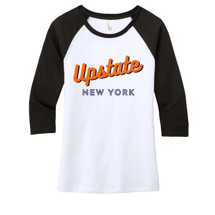 Upstate Ny Love I Love Upstate New York Ny State Hometown Women's Tri-Blend 3/4-Sleeve Raglan Shirt