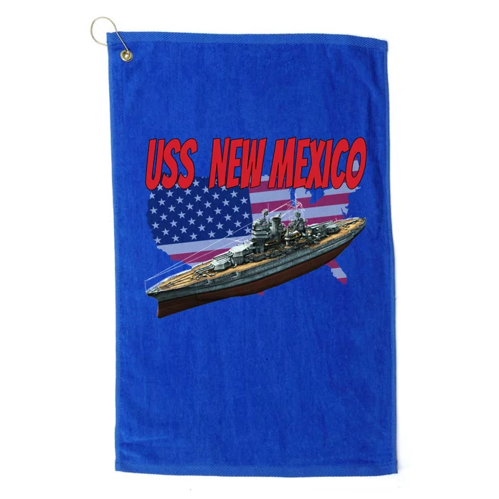 Uss New Mexico Bbgift40 Ww2 War Veteran Battleship Dad Son Boy Gift Platinum Collection Golf Towel