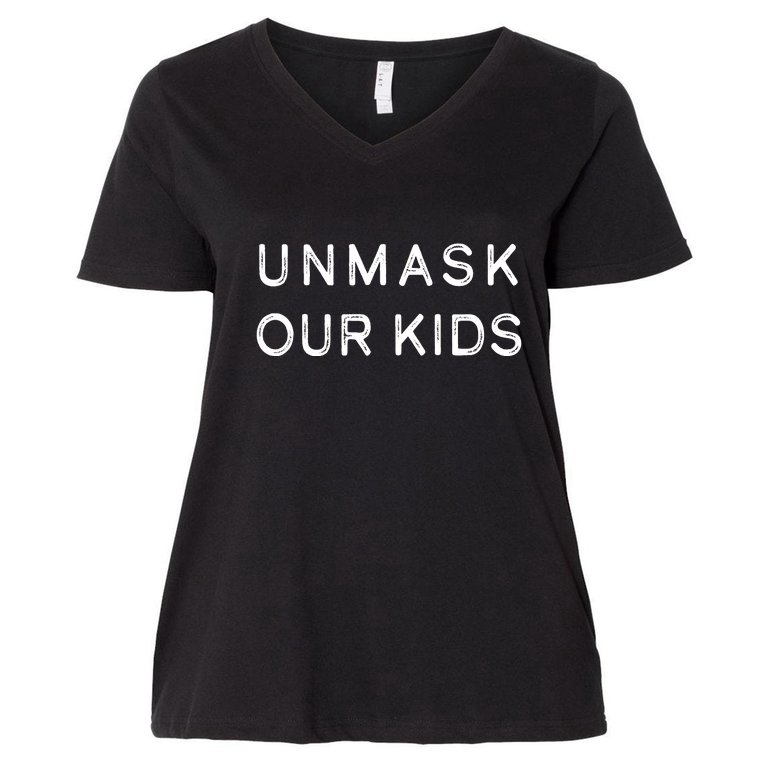 Unmask Our Kids Women's V-Neck Plus Size T-Shirt
