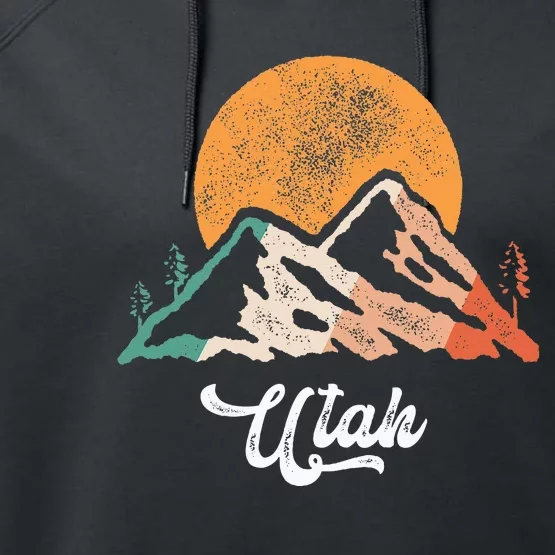 Utah Nature National Park Sunset Mountains Utah Performance Fleece Hoodie