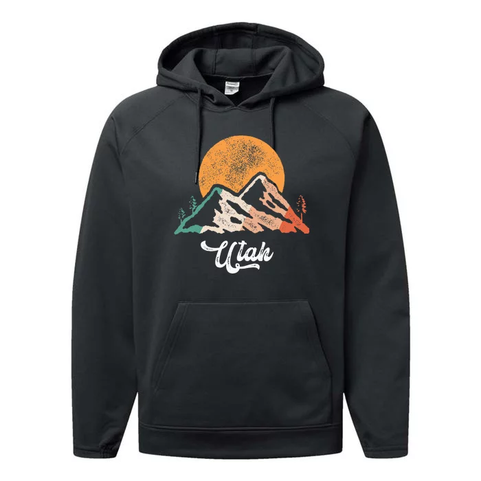 Utah Nature National Park Sunset Mountains Utah Performance Fleece Hoodie