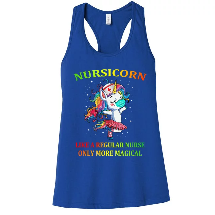 Unicorn Nurse Nursicorn Funny Nurse Gift Women's Racerback Tank