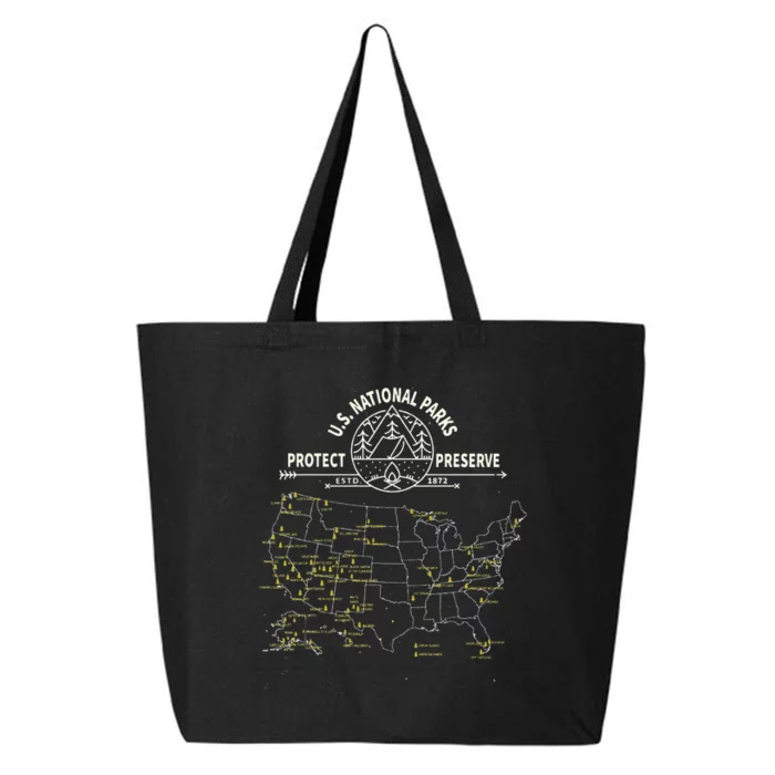 U.S. National Park Camping All 63 US National Parks Map 25L Jumbo Tote