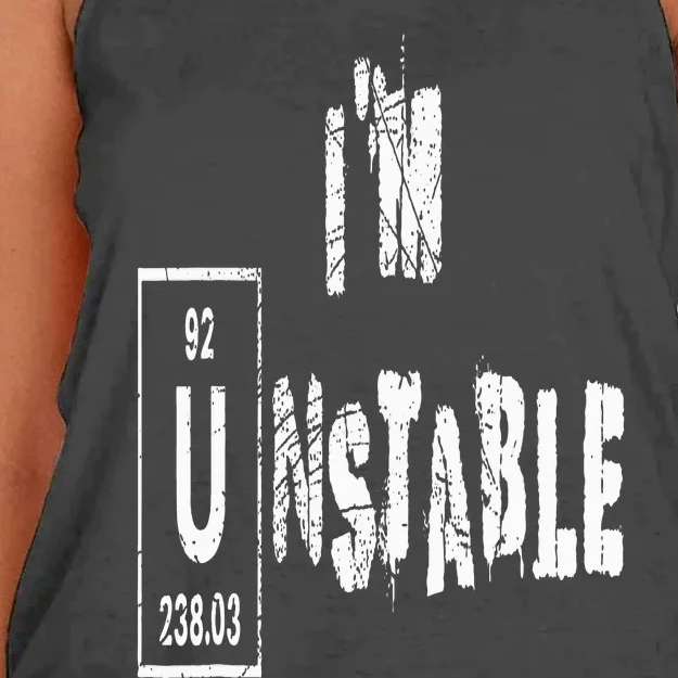 Unstable Nuclear Physics Chemistry Science Uranium Funny Women's Knotted Racerback Tank