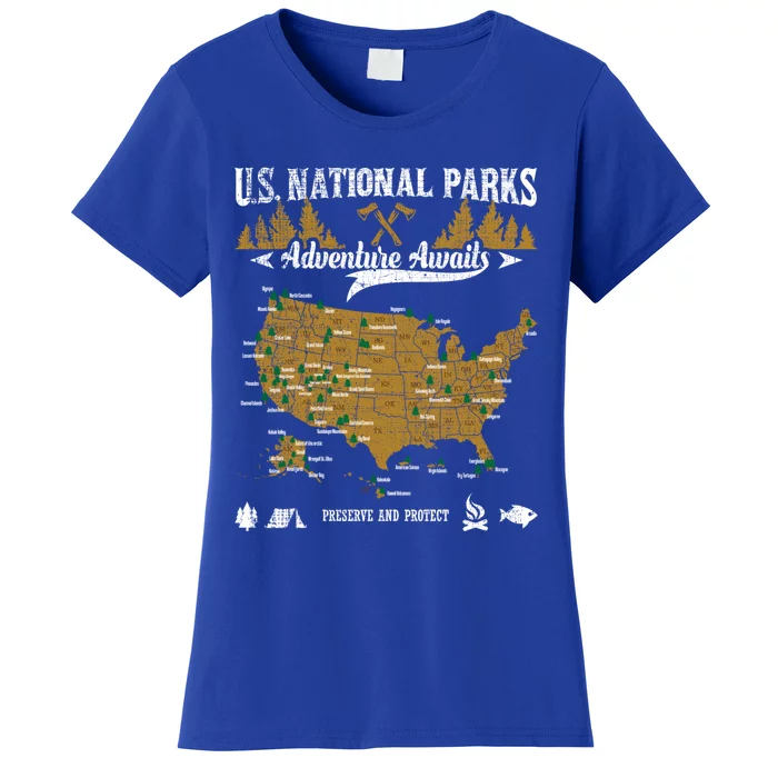 Us National Parks Adventure Awaits Cute Gift Hiking And Camping Lover Gift Women's T-Shirt