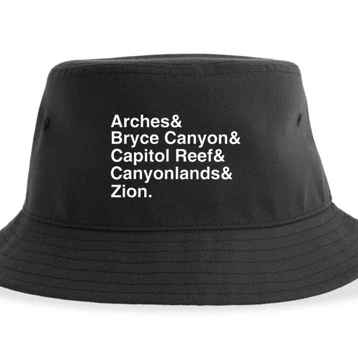 Utah National Parks Arches Zion Bryce UtahS Mighty 5 Sustainable Bucket Hat