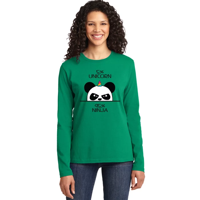 Unicorn Ninja Panda Ladies Long Sleeve Shirt