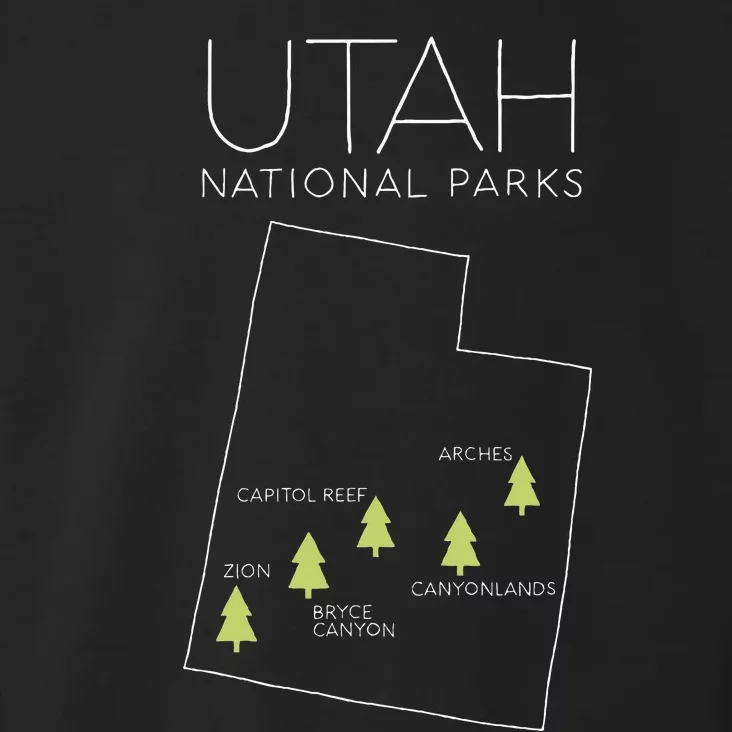 Utah National Park Map Zion Bryce Canyon Arches Canyonlands Toddler Hoodie