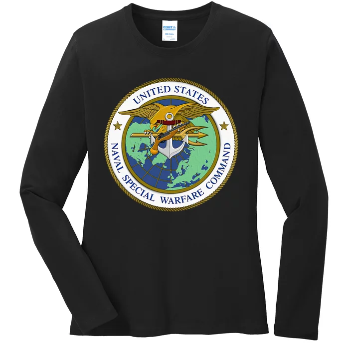 Us Naval Special Warfare Command Nswc Military Veteran Ladies Long Sleeve Shirt