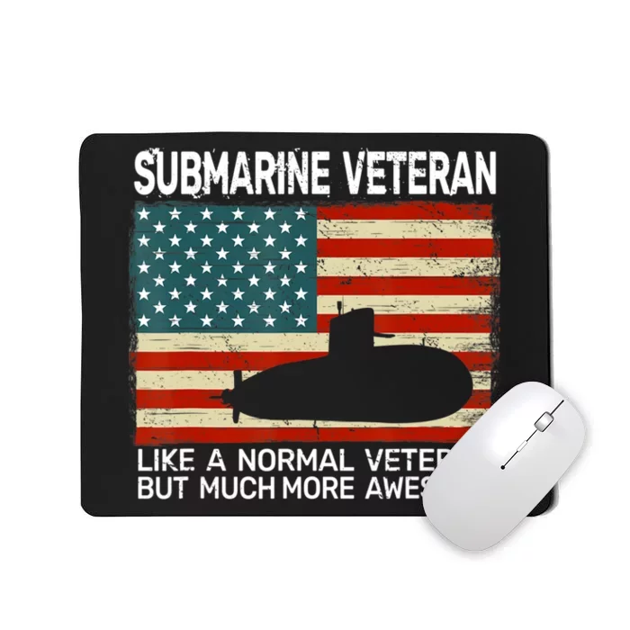 US Navy Submarine Veteran USA Flag Vintage Submariner Mousepad