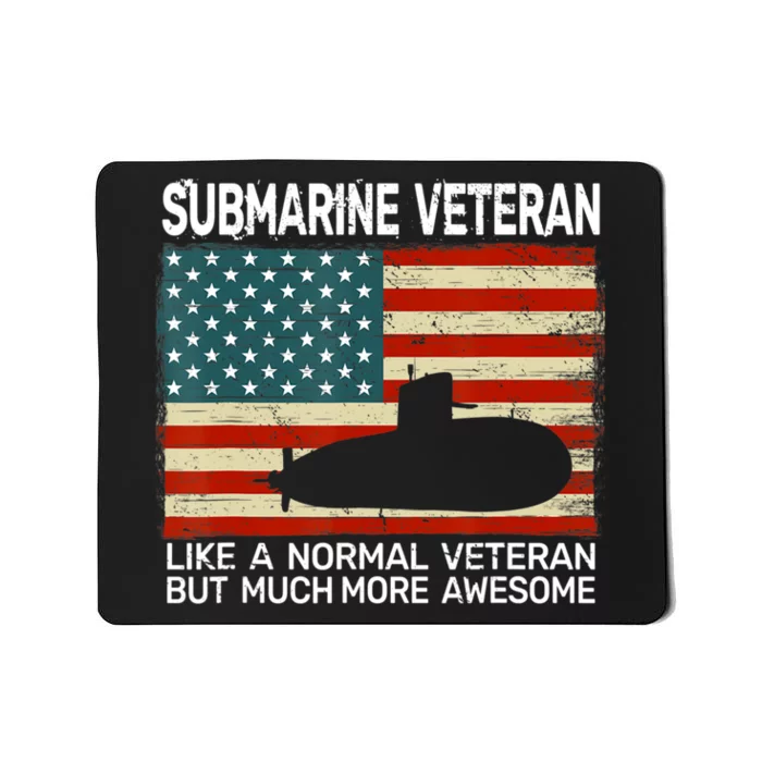 US Navy Submarine Veteran USA Flag Vintage Submariner Mousepad