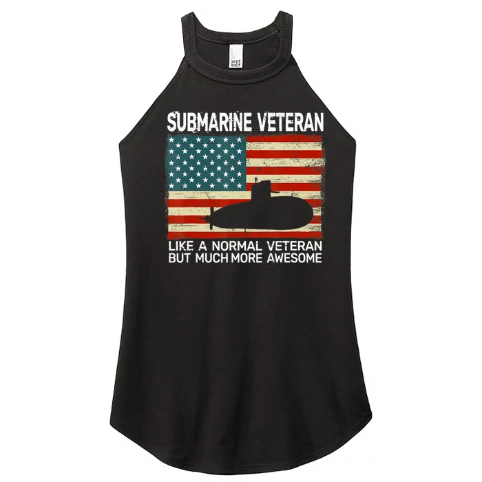 US Navy Submarine Veteran USA Flag Vintage Submariner Women’s Perfect Tri Rocker Tank