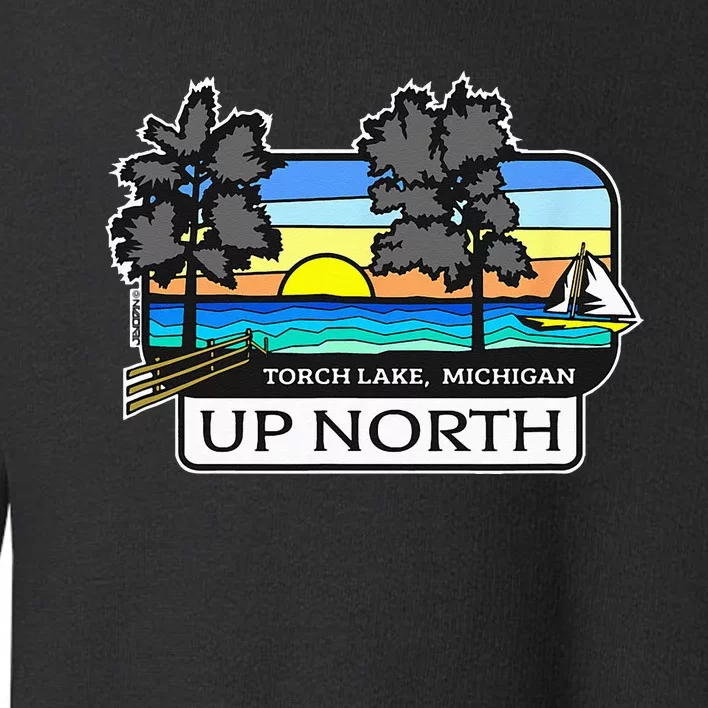 Up North Torch Lake Michigan Toddler Sweatshirt