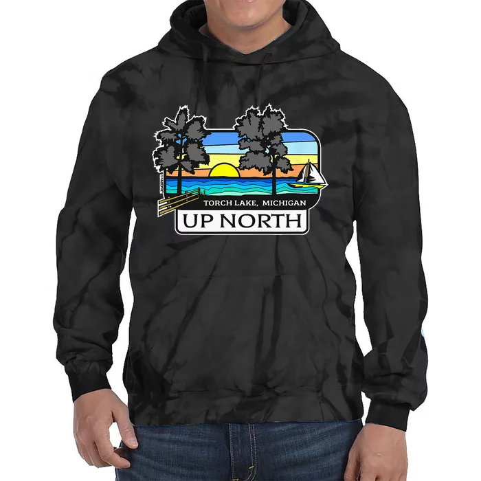 Up North Torch Lake Michigan Tie Dye Hoodie