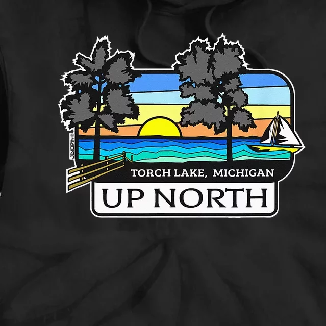 Up North Torch Lake Michigan Tie Dye Hoodie