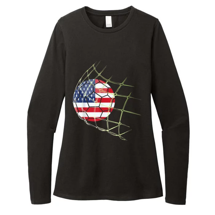 USA  National Team Soccer Jersey 2022 American Ball Flag Womens CVC Long Sleeve Shirt