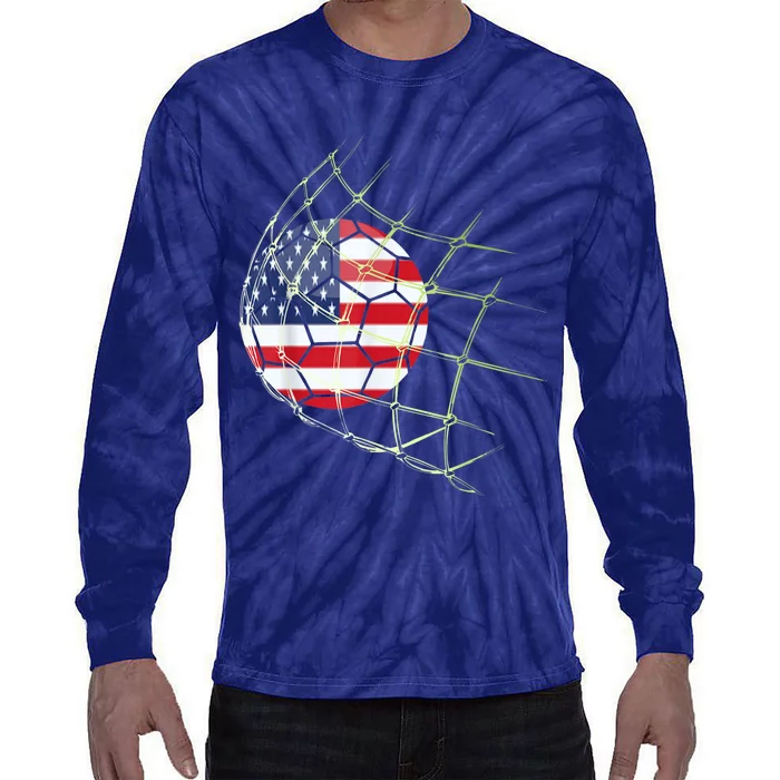 USA  National Team Soccer Jersey 2022 American Ball Flag Tie-Dye Long Sleeve Shirt