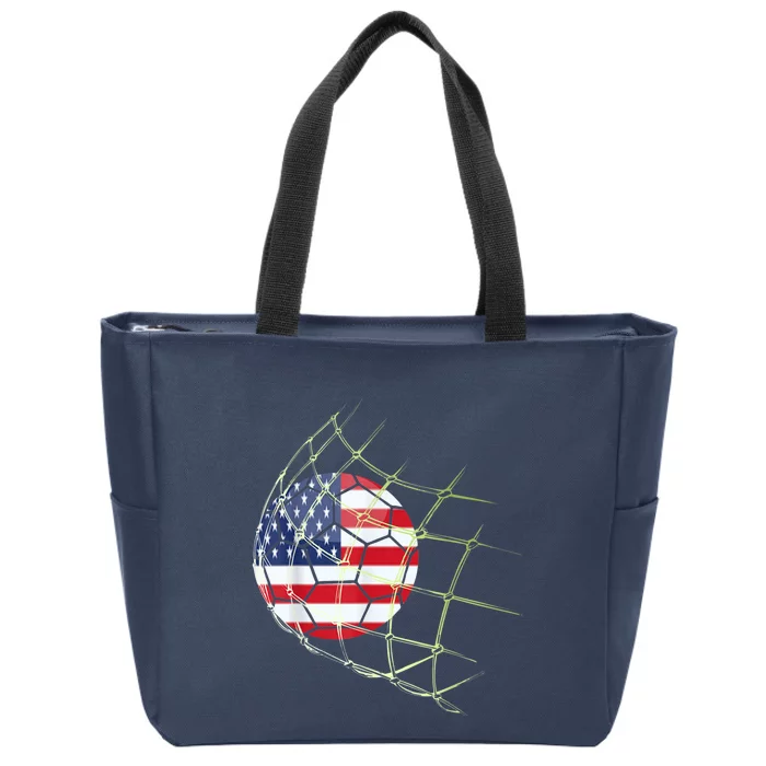 USA  National Team Soccer Jersey 2022 American Ball Flag Zip Tote Bag