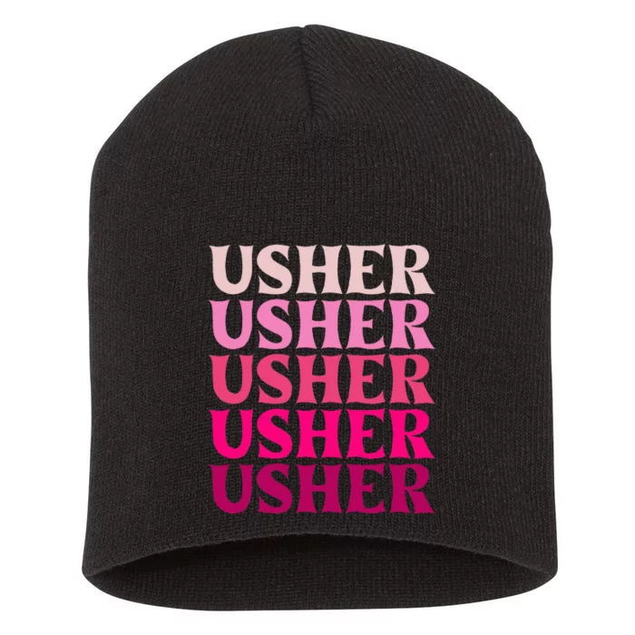 U.S.H.E.R Name Short Acrylic Beanie