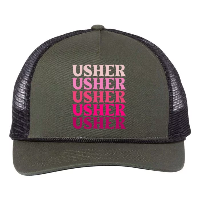 U.S.H.E.R Name Retro Rope Trucker Hat Cap