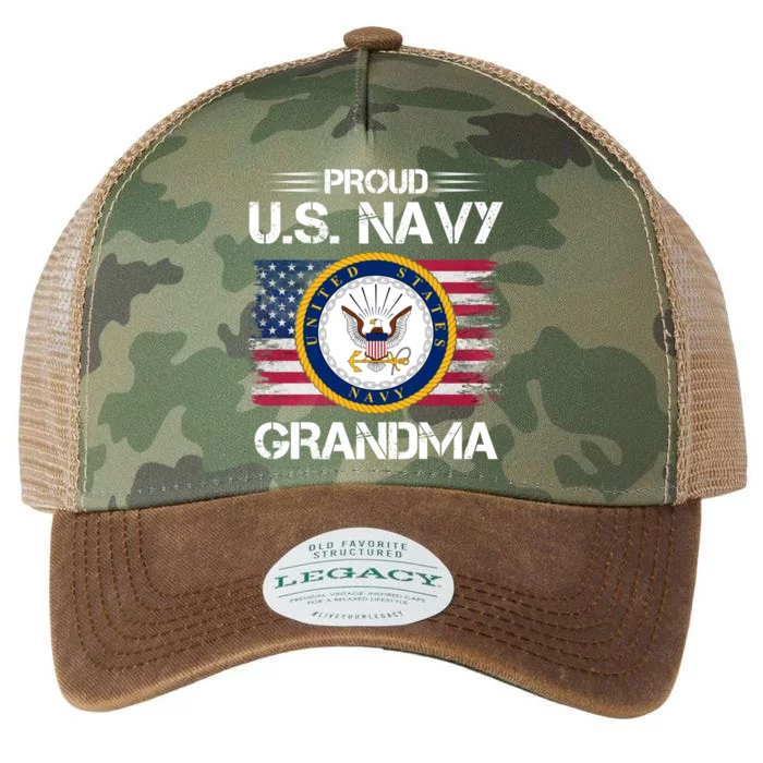 Us Na Vy Proud Grandma Proud Us Na Vy Grandma Veteran Day Legacy Tie Dye Trucker Hat