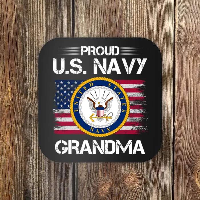 Us Na Vy Proud Grandma Proud Us Na Vy Grandma Veteran Day Coaster