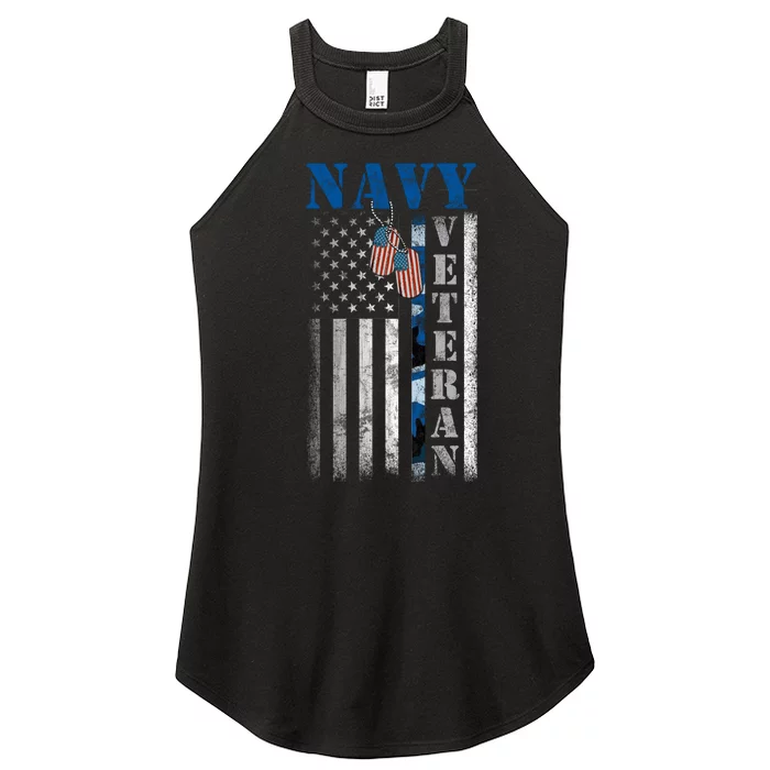 US Na Vy Patriotic Flag Na Vy Veteran Gift Women’s Perfect Tri Rocker Tank