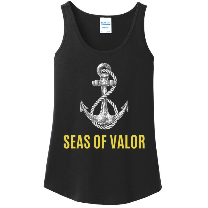 U.S.A NavyDay Veterans Military Pride Patriotic Memorial Ladies Essential Tank