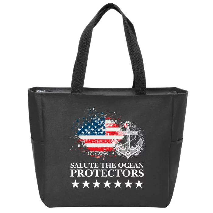 U.S.A NavyDay Veterans Military Pride Patriotic Memorial Zip Tote Bag