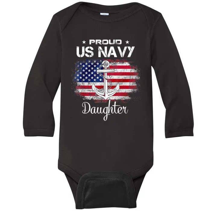 Us Na Vy Proud Daughter Proud Us Na Vy Daughter Baby Long Sleeve Bodysuit