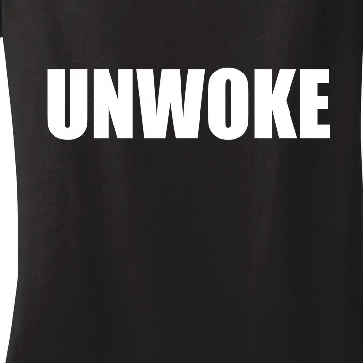 UNWOKE Anti Woke Counter Culture Fake Woke Classic Women's V-Neck T-Shirt