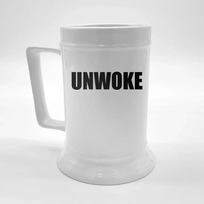 UNWOKE Anti Woke Counter Culture Fake Woke Classic Front & Back Beer Stein