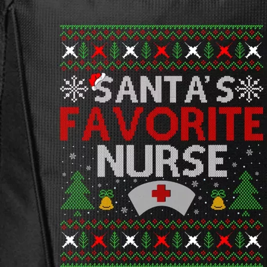 Ugly Nurse Xmas Gift Santas Favorite Nurse Christmas Gift City Backpack