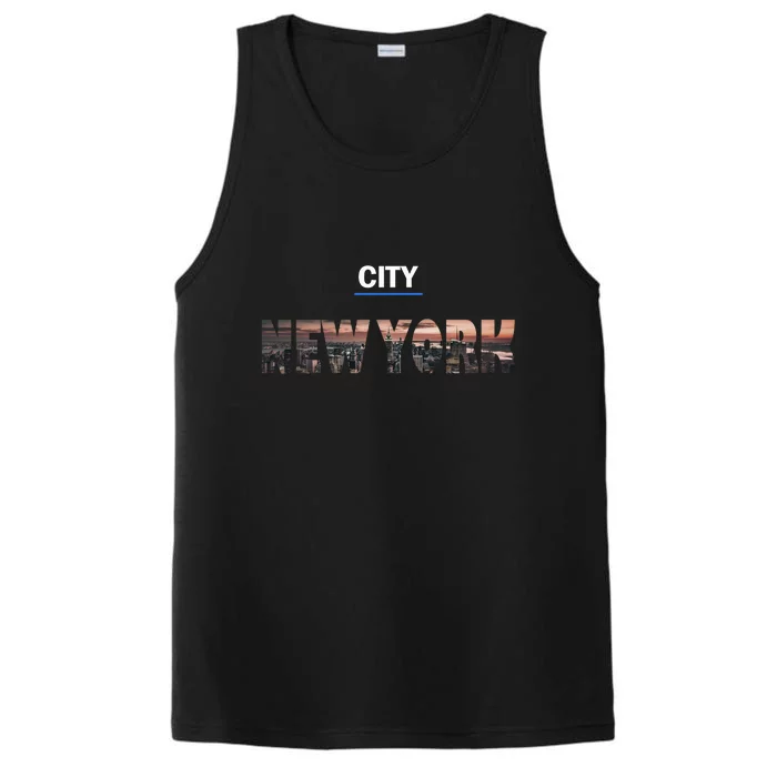 Urban New York City Skyline North America Performance Tank