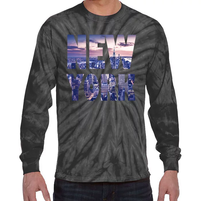 Urban New York City Skyline North America Souvenir Pride Tie-Dye Long Sleeve Shirt