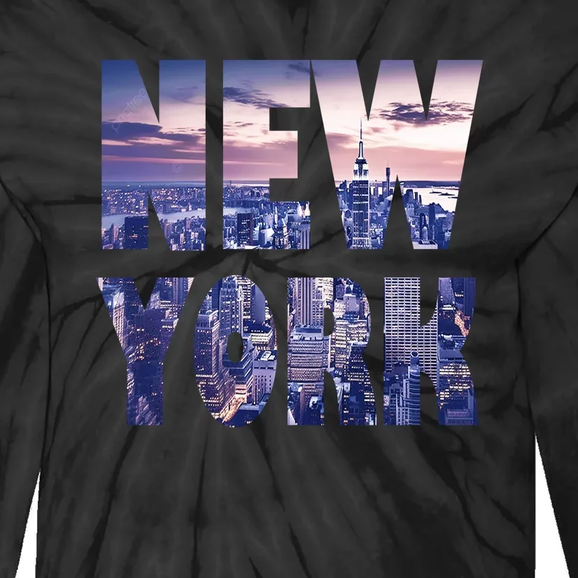 Urban New York City Skyline North America Souvenir Pride Tie-Dye Long Sleeve Shirt